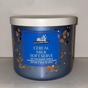Bath & Body Works Milk Bar Cereal Soft Serve Scented Candle 3 Wick New